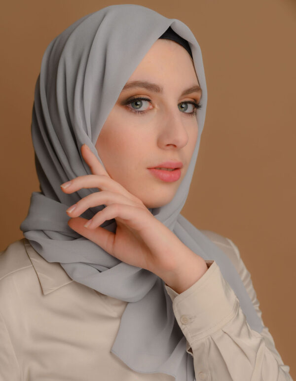 Strom Gray Chiffon Hijab